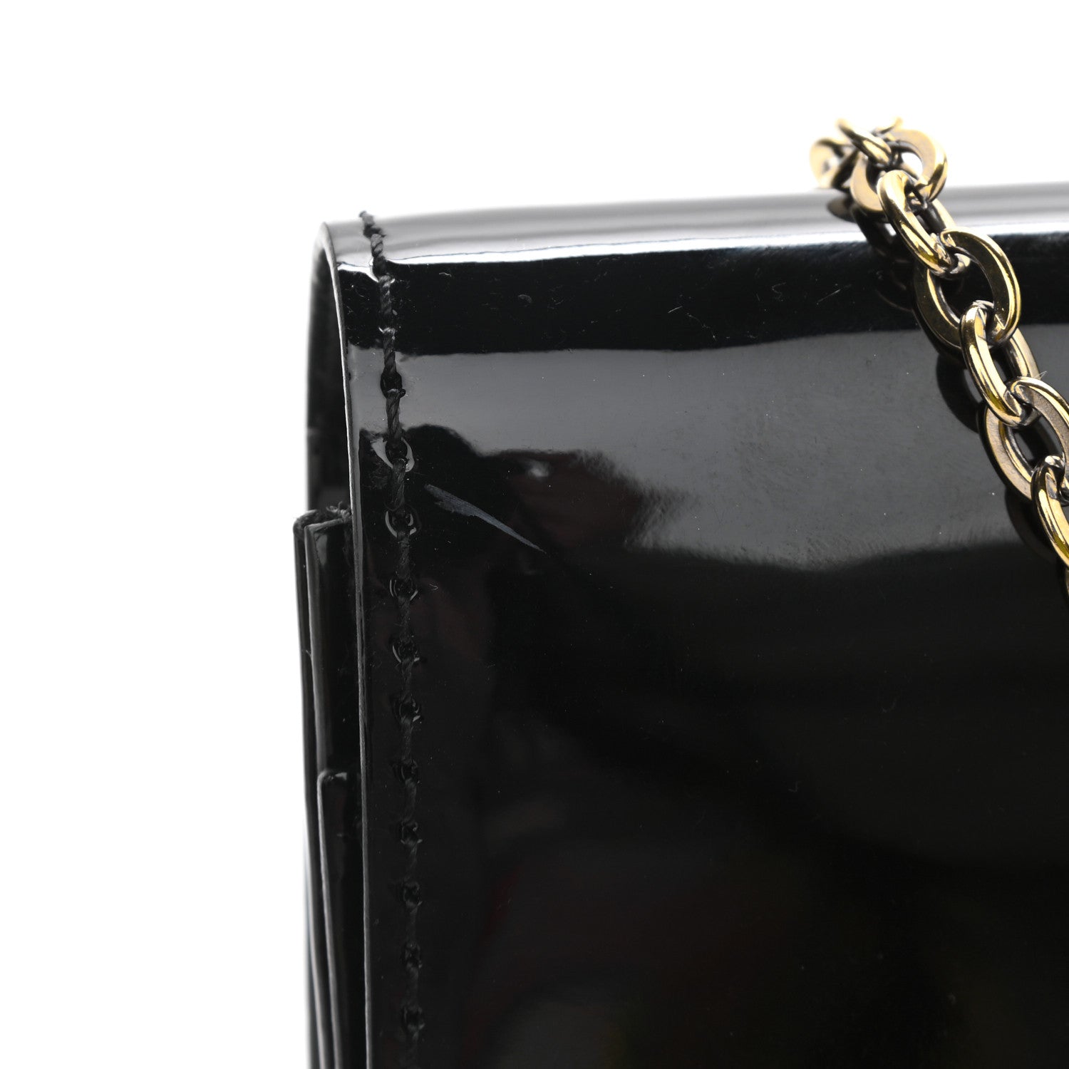 Louis Vuitton Patent Louise PM Chain Clutch Black 11 of 12