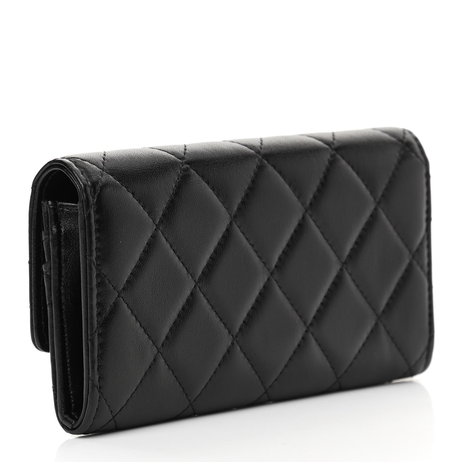 Chanel Lambskin Quilted Medium Flap Wallet Black 3 of 9