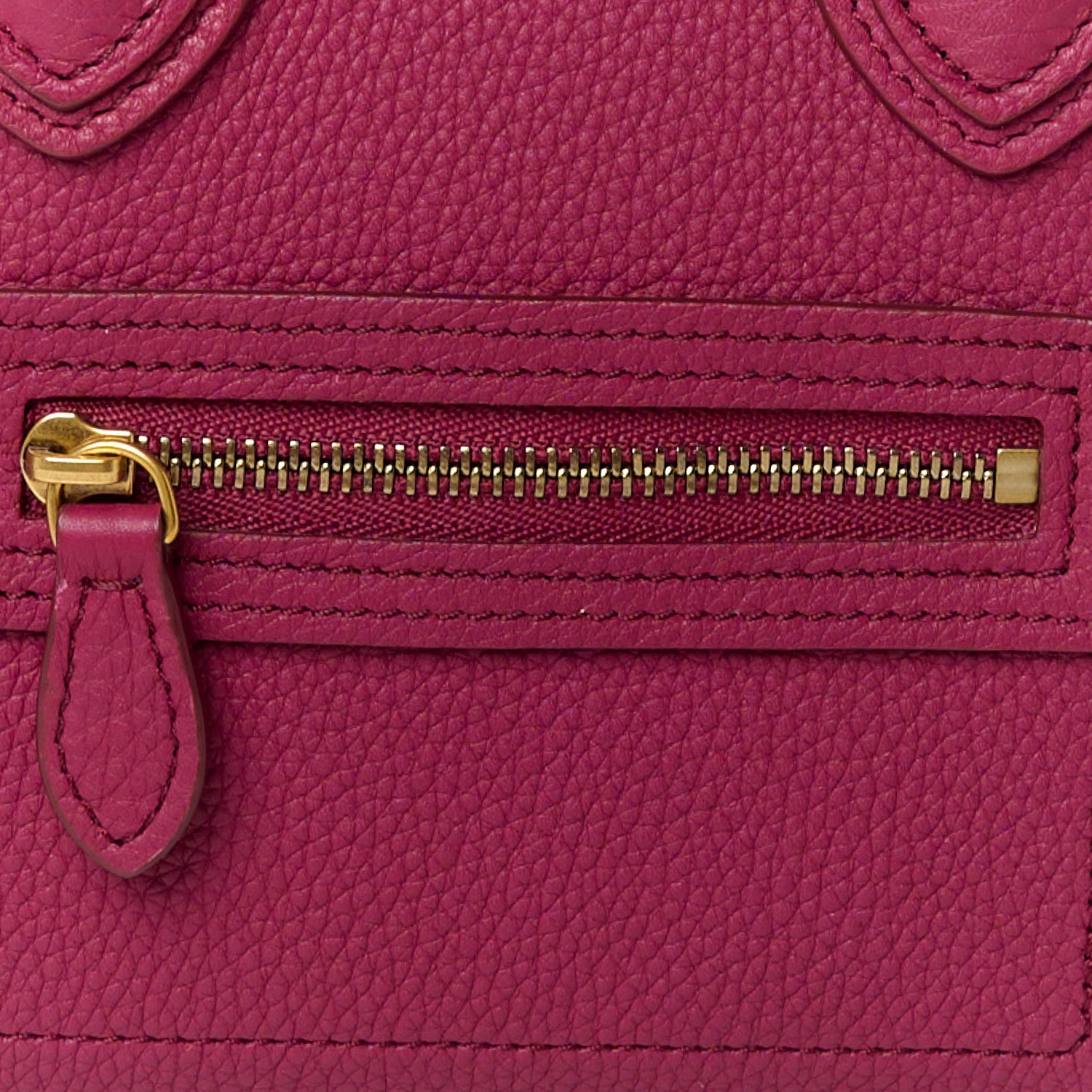 Celine Drummed Calfskin Nano Luggage Plum 8 of 10