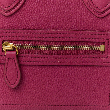 Celine Drummed Calfskin Nano Luggage Plum 8 of 10