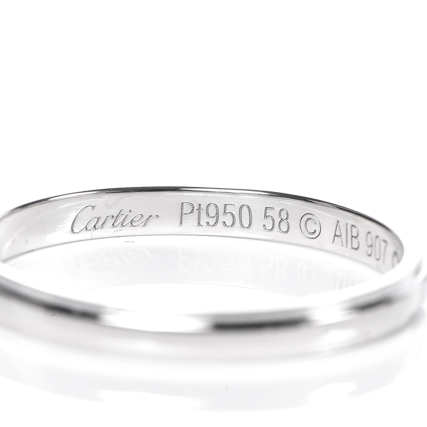 Platinum 2.5mm D'Amour Wedding Band Ring 58 8.25