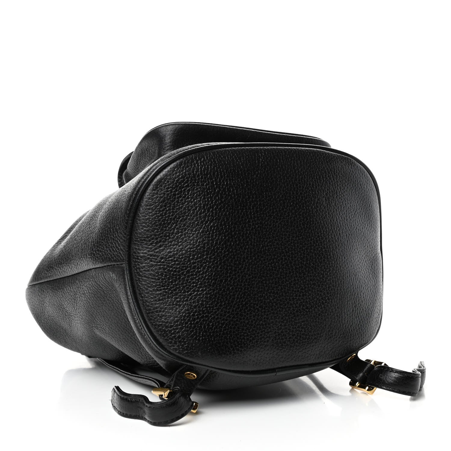 MCM Grained Calfskin Studded Drawstring Backpack Black 3 of 4
