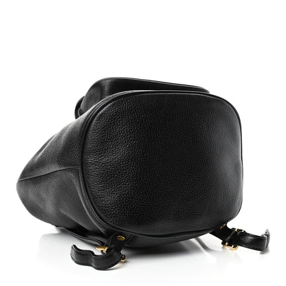 MCM Grained Calfskin Studded Drawstring Backpack Black 3 of 4