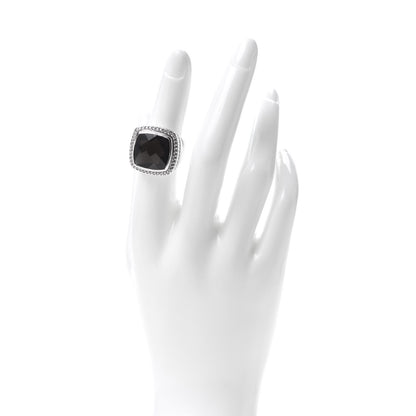 David Yurman Sterling Silver Diamond Smoky Quartz 14mm Albion Statement Ring 52 6 2 of 5