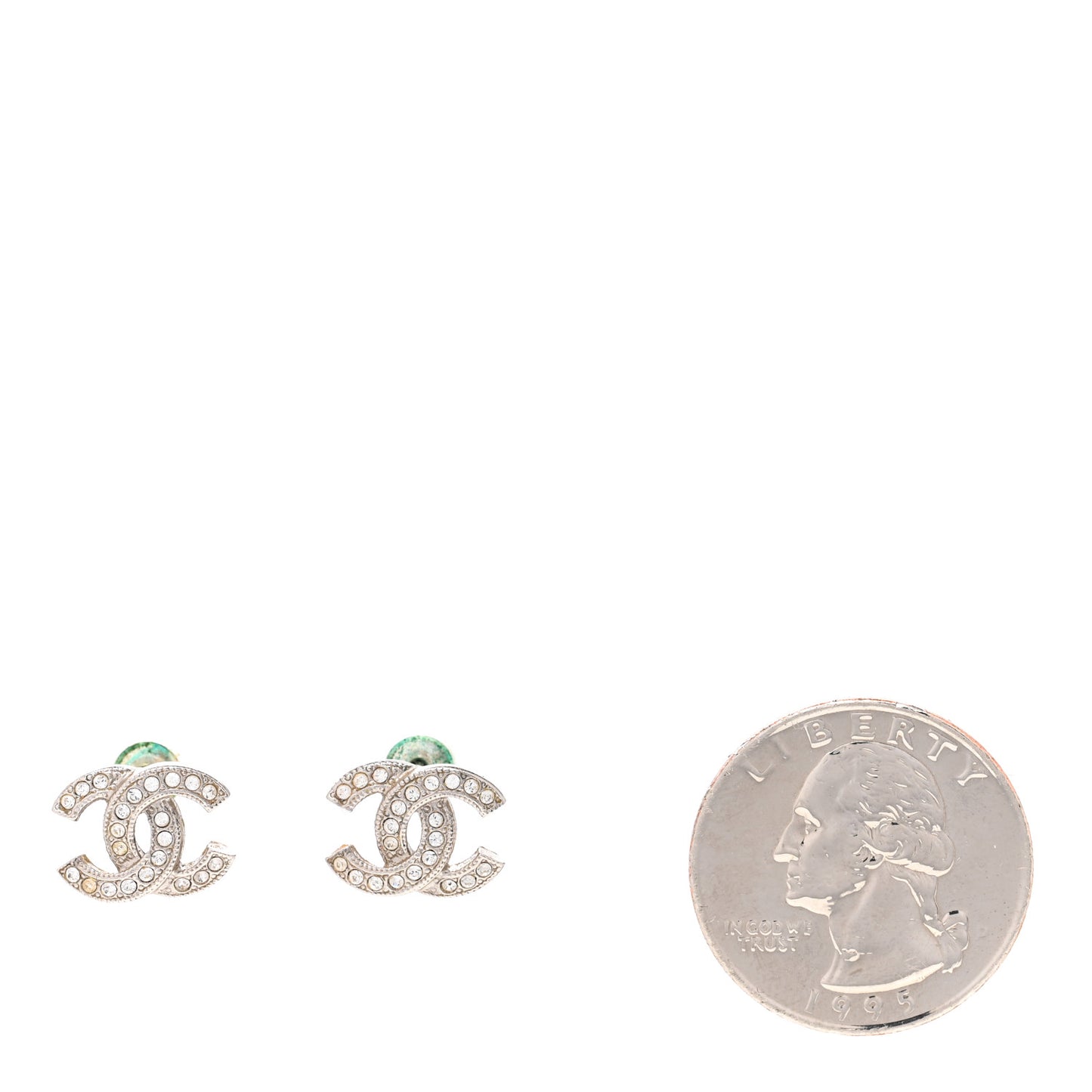 Crystal CC Earrings Silver