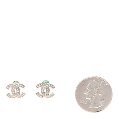 Chanel Crystal CC Earrings Silver 2 of 5
