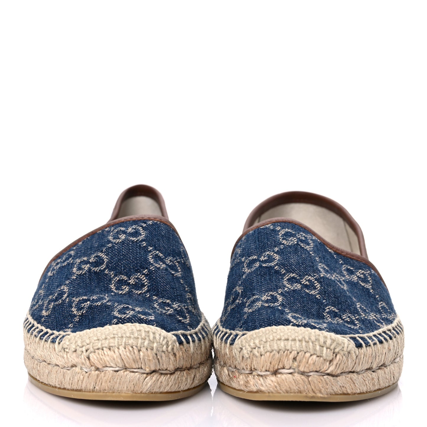 Denim GG Monogram Espadrilles 35 Blue Tea Cuir