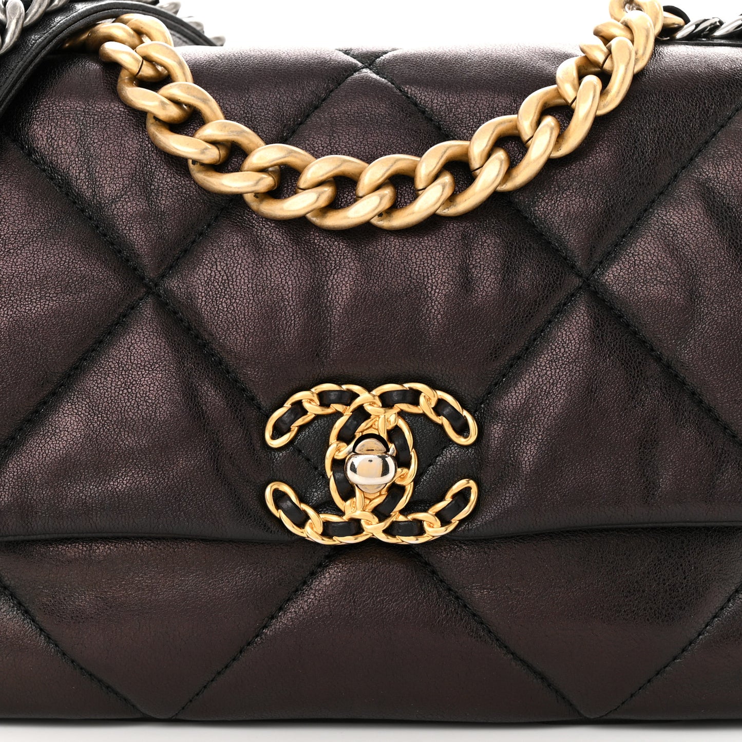 Lambskin Quilted Medium Chanel 19 Flap Black