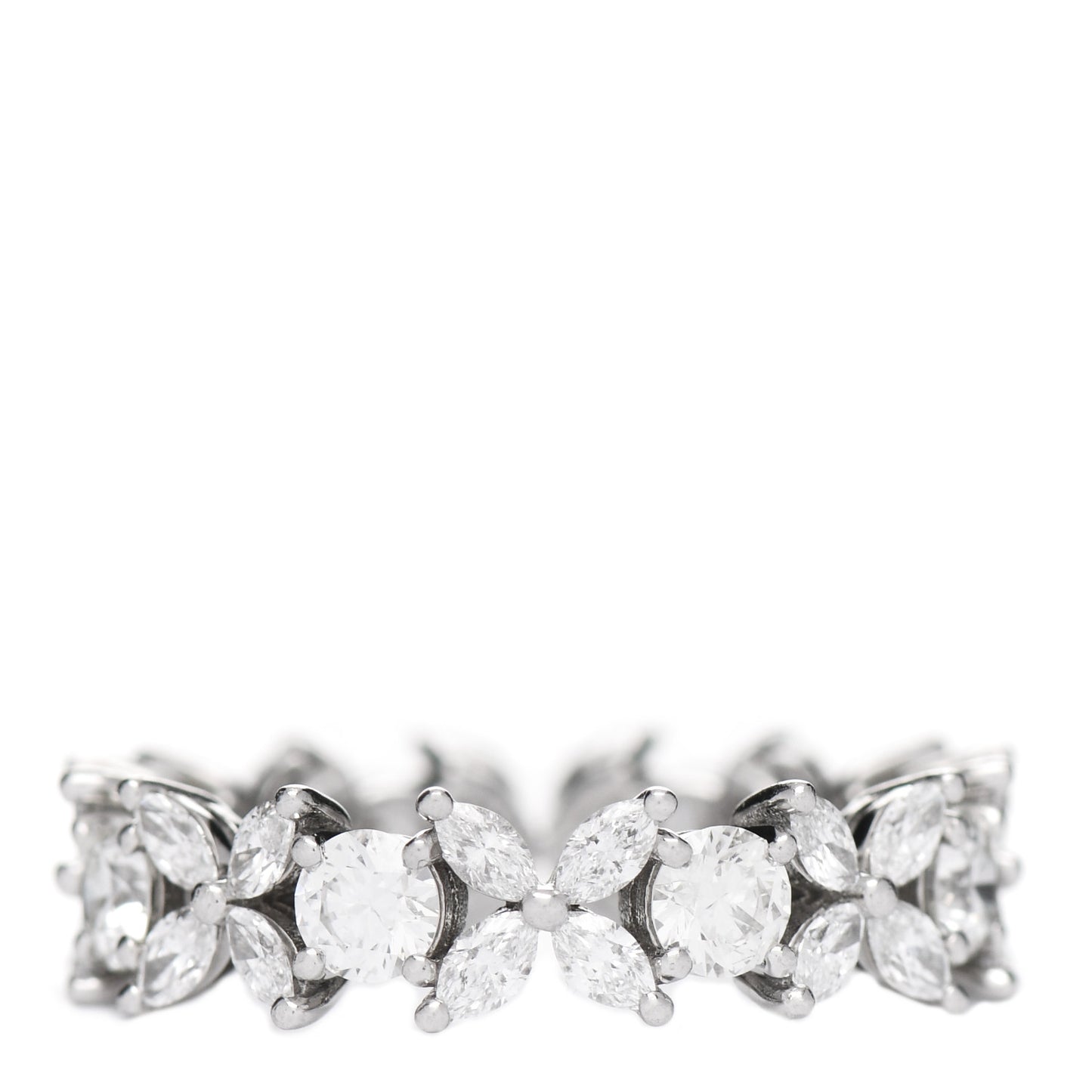 Platinum Diamond Victoria Alternating Band Ring 52 6