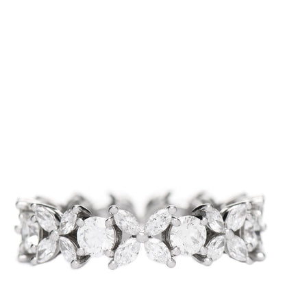 Tiffany Platinum Diamond Victoria Alternating Band Ring 52 6 1 of 4