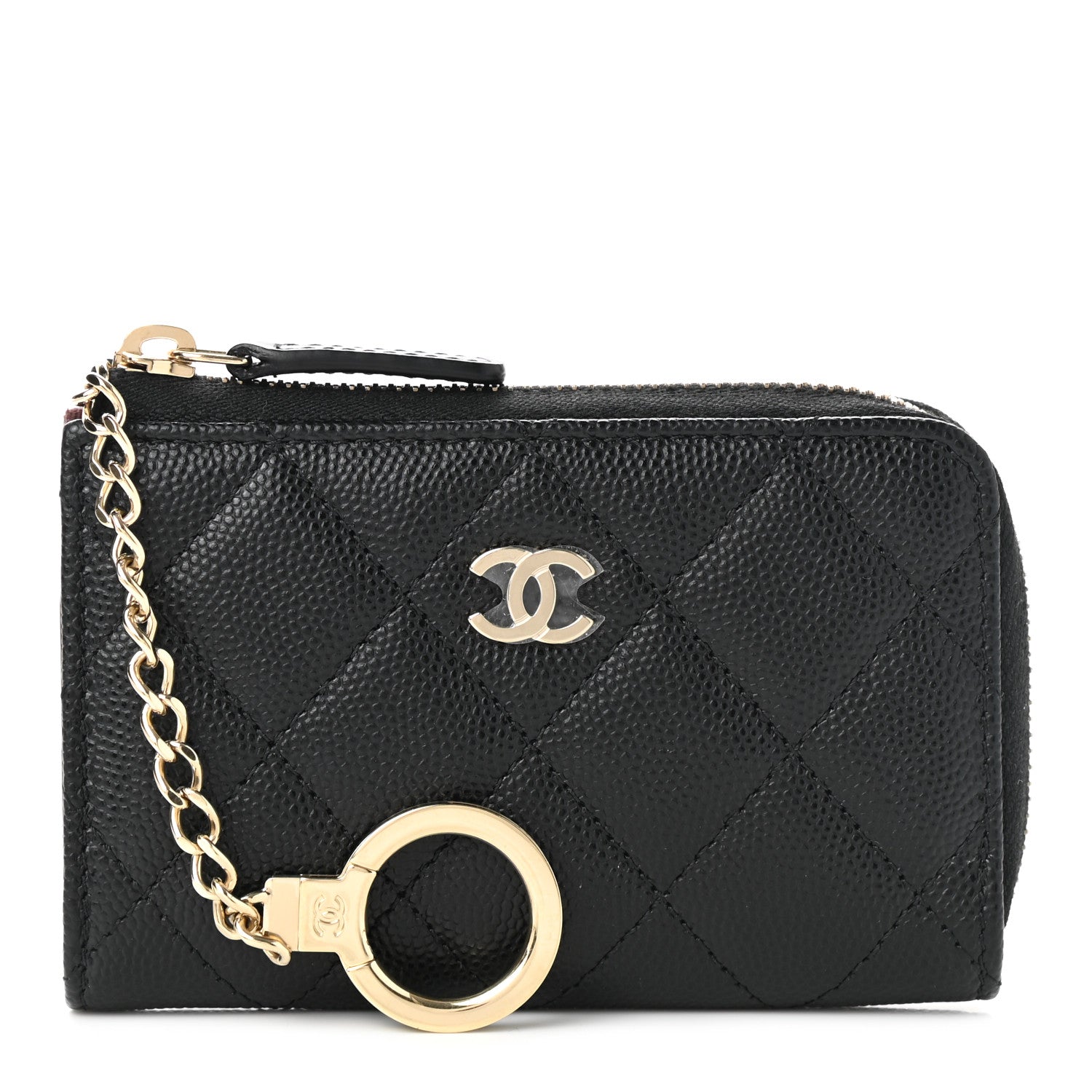 Chanel Caviar Quilted Zipped Key Holder Case Black 1 of 8