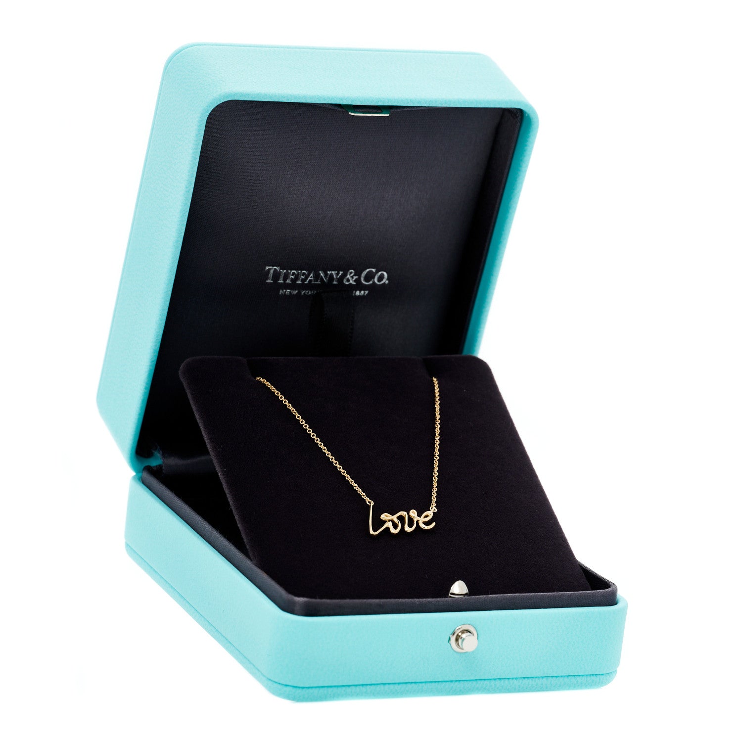 Tiffany 18K Yellow Gold Small Paloma's Graffiti Love Pendant Necklace 6 of 6