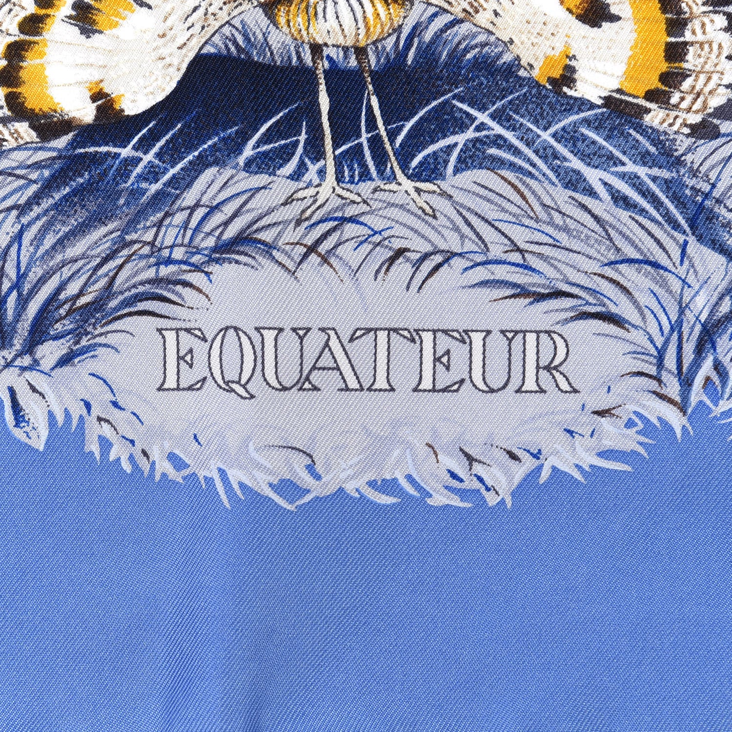Hermes Silk Equateur Scarf 90 Bleu Jean Lavande 3 of 5