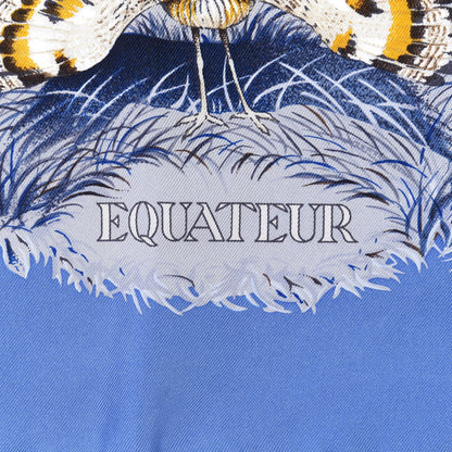 Hermes Silk Equateur Scarf 90 Bleu Jean Lavande 3 of 5