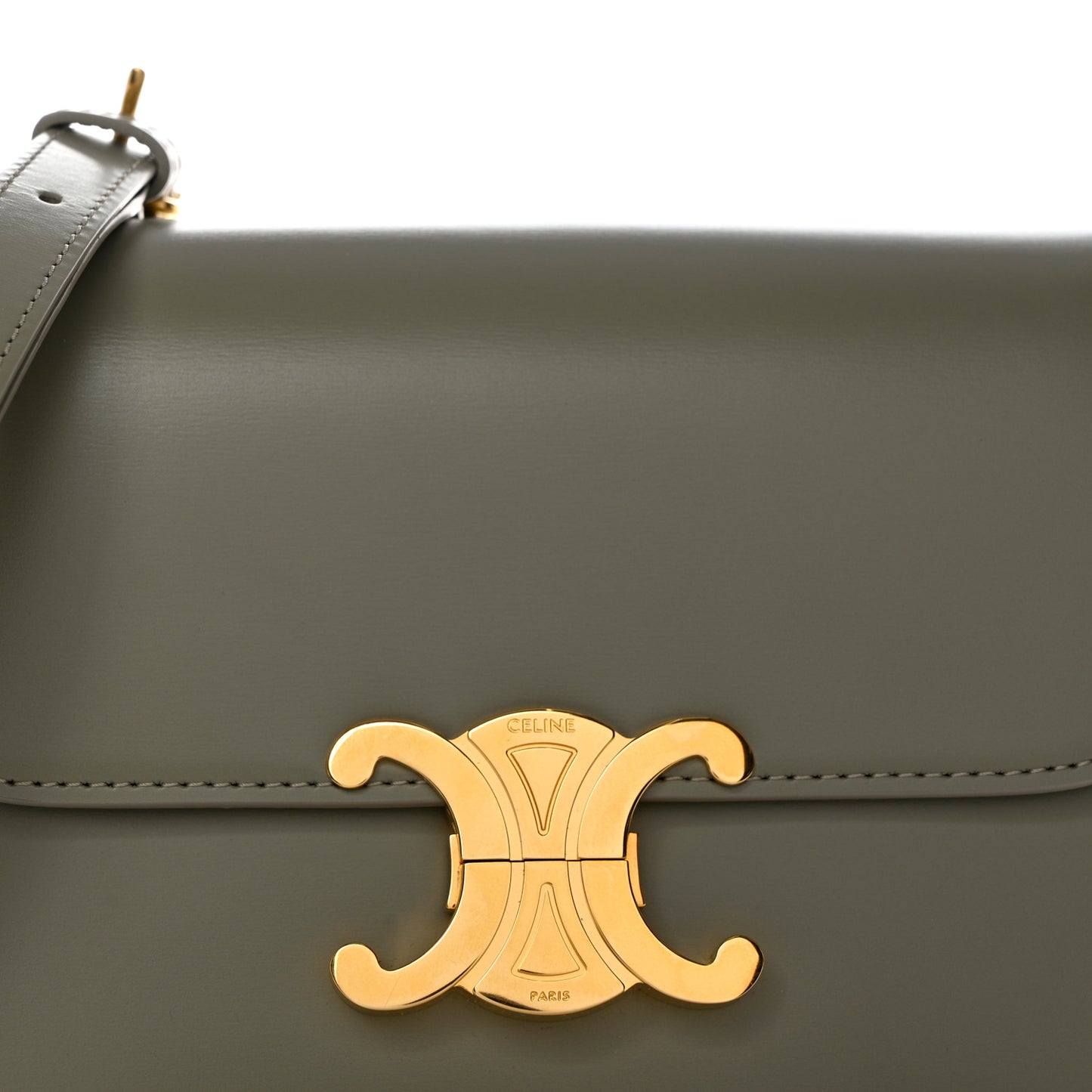 Shiny Calfskin Teen Triomphe Green Clay