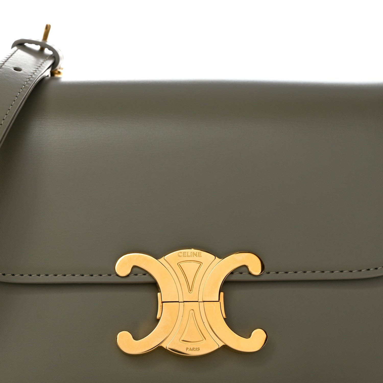 Celine Shiny Calfskin Teen Triomphe Green Clay 9 of 11