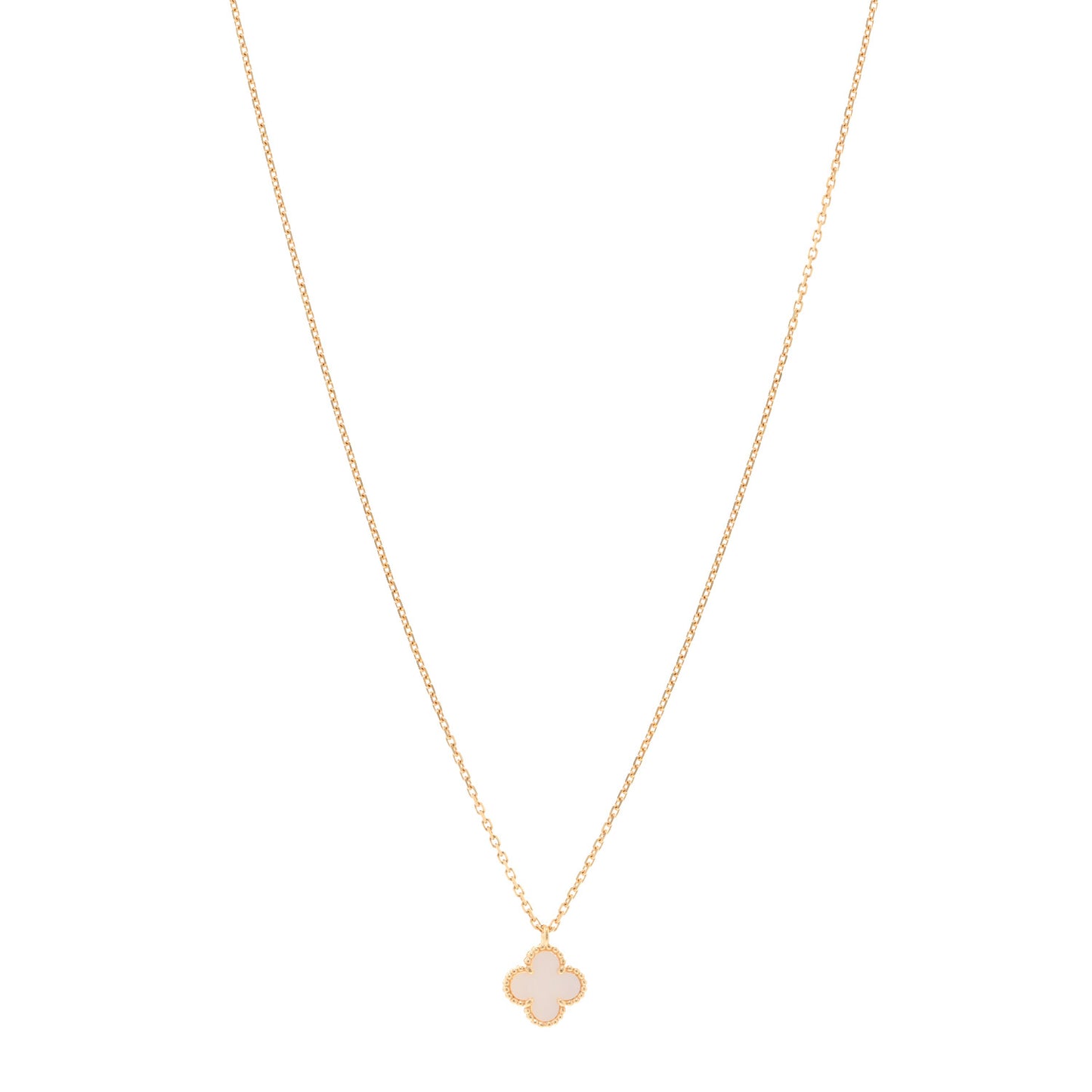 18K Yellow Gold Mother of Pearl Sweet Alhambra Pendant Necklace