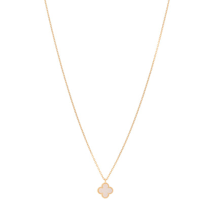 Van Cleef & Arpels 18K Yellow Gold Mother of Pearl Sweet Alhambra Pendant Necklace 1 of 5