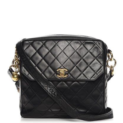 Chanel Quilted Lambskin Flap Crossbody Bag Black 1 of 12