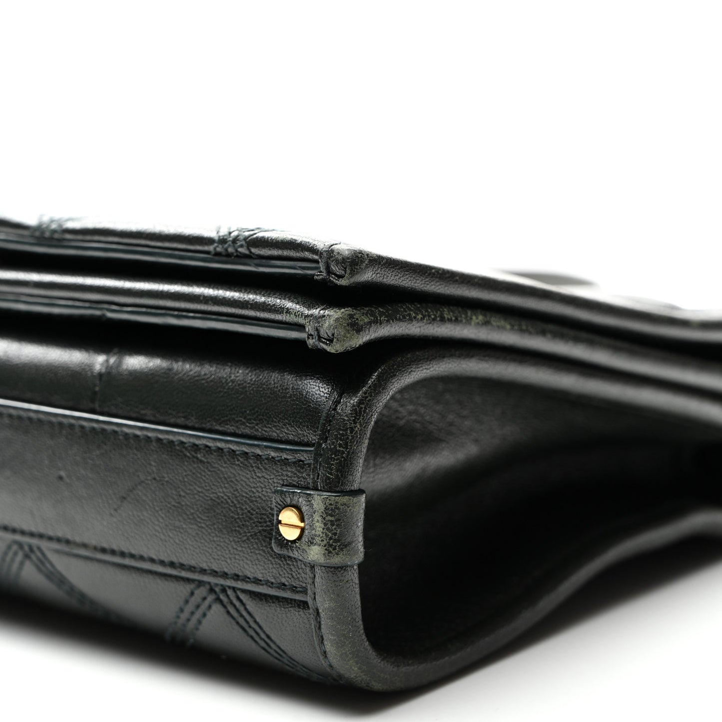 Lambskin Quilted Mini Becky Chain Bag Vert Fonce