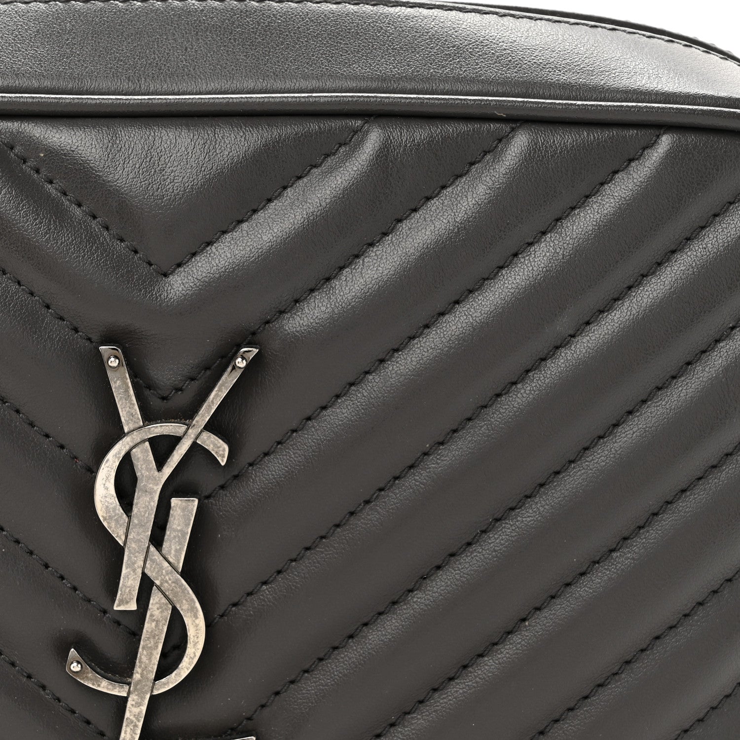 Saint Laurent Calfskin Matelasse Monogram Lou Camera Bag Dark Smog 9 of 12
