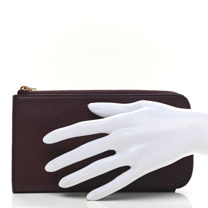 Burberry Grained Calfskin Zip Wallet Burgundy 2 of 13