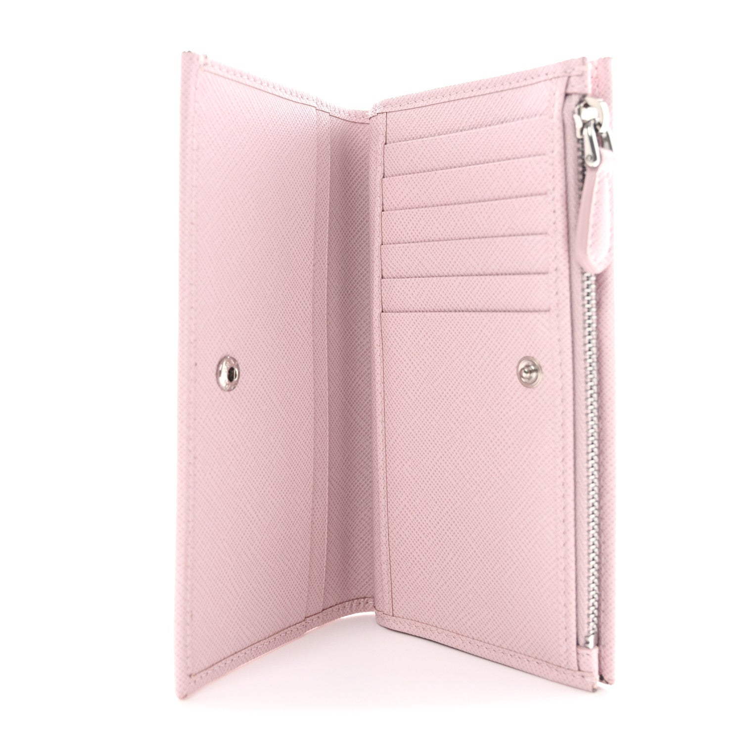 Prada Saffiano Triangle Continental Zip Wallet Alabastro 5 of 7