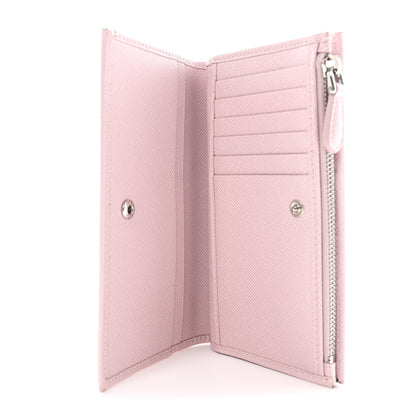 Prada Saffiano Triangle Continental Zip Wallet Alabastro 5 of 7