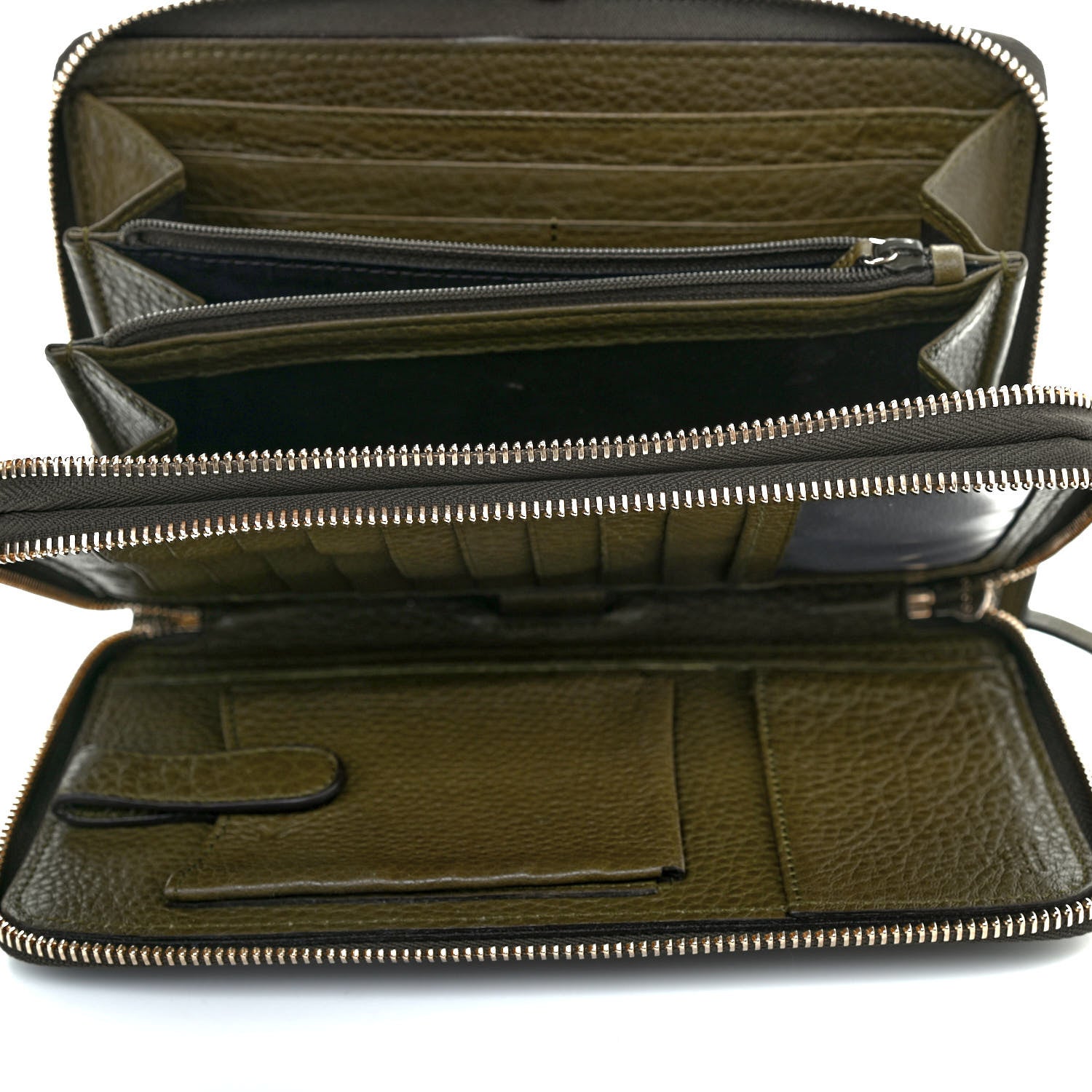 Gucci Pebbled Calfskin Soho Travel Document Case Dark Green 4 of 4