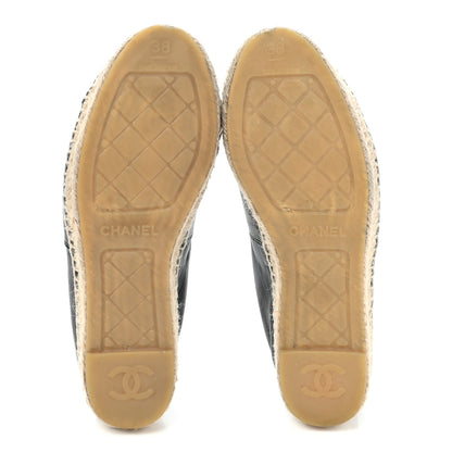 Chanel Lambskin CC Espadrilles 38 Black 5 of 15