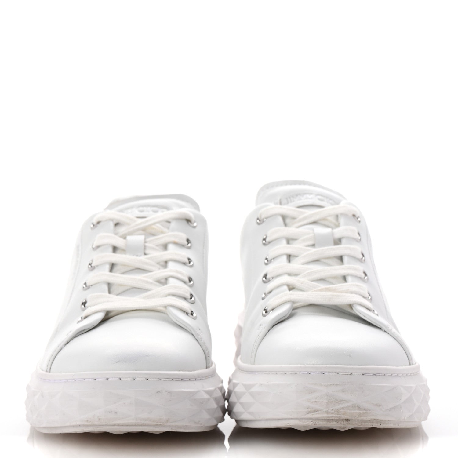Jimmy Choo Nappa Diamond Light Platform Sneakers 39.5 White 3 of 8