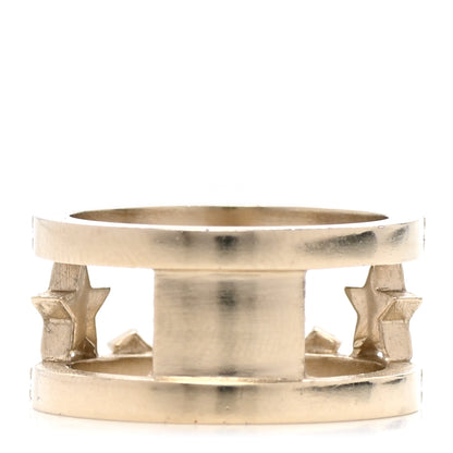 Chanel Metal Crystal CC Star Ring 52 Light Gold 3 of 5