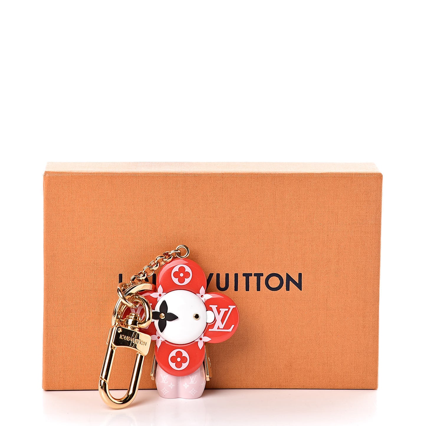 Giant Monogram Vivienne Bag Charm Key Holder Rouge