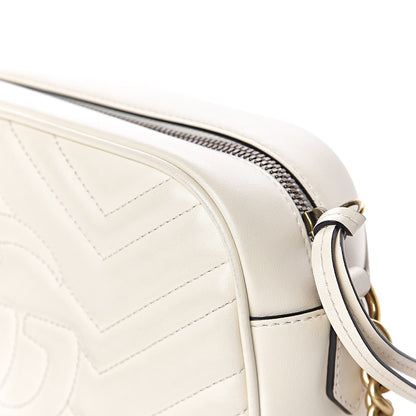 Gucci Calfskin Matelasse Small GG Marmont Chain Shoulder Bag White 13 of 13