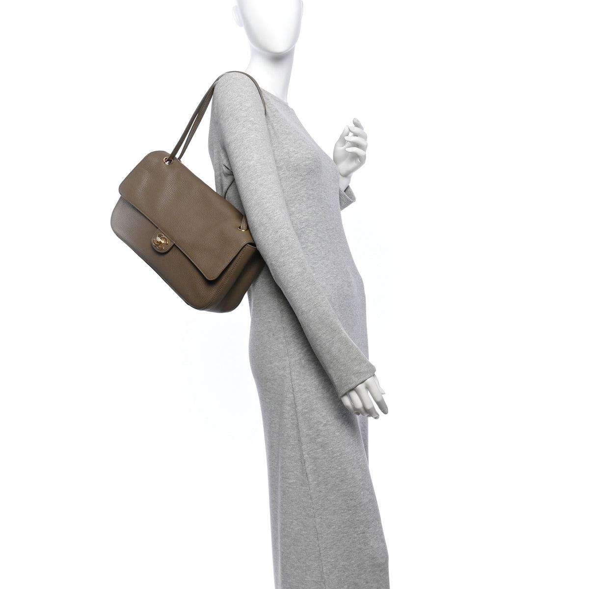 Chanel Grained Calfskin Small Souplissimo Maxi Flap Light Brown 2 of 11