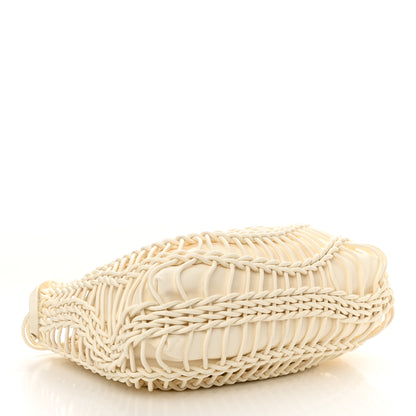 Valentino Garavani Lambskin Vlogo Macrame Tote Ivory 4 of 10