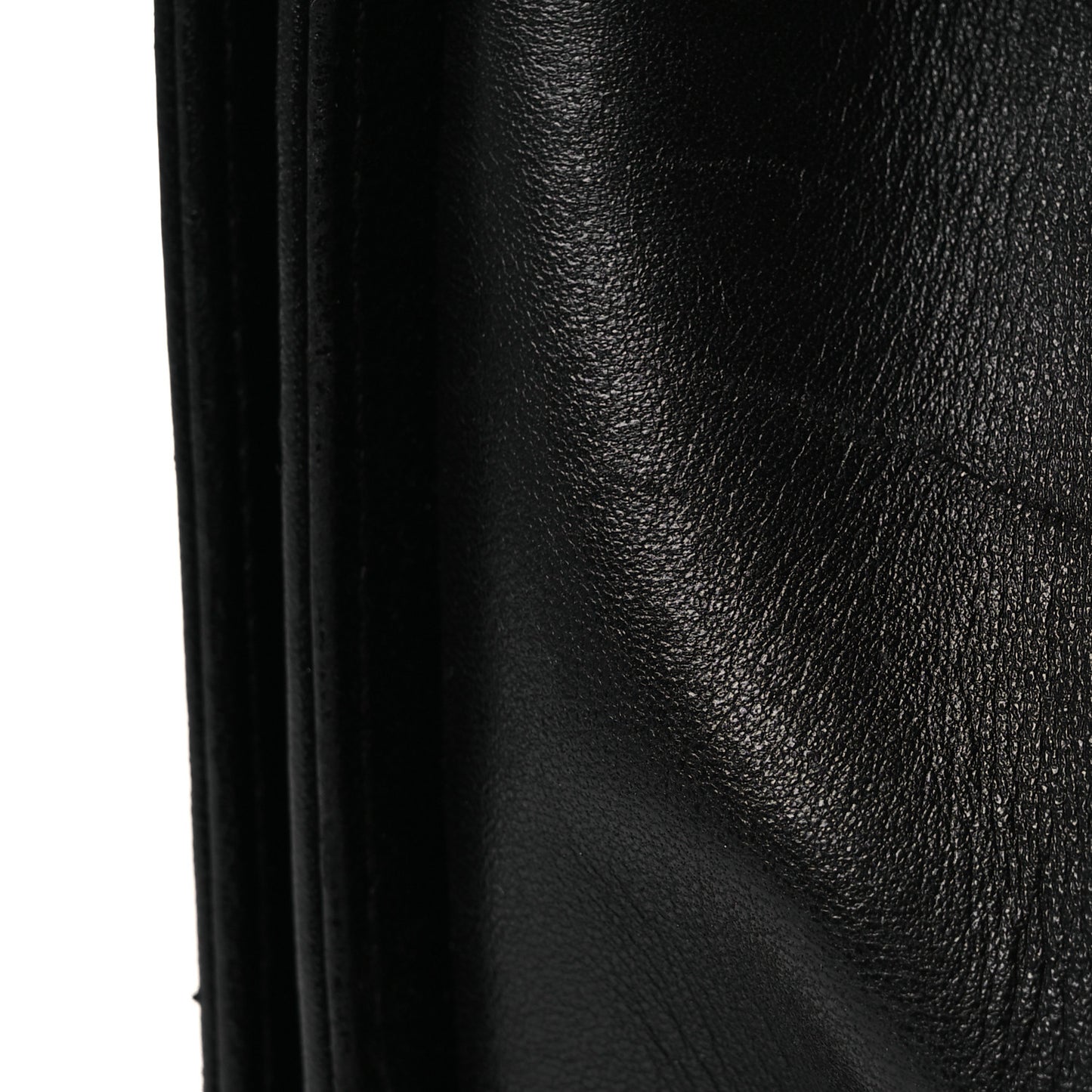 Lambskin Chevron Chain Stitched Medium Boy Flap Black