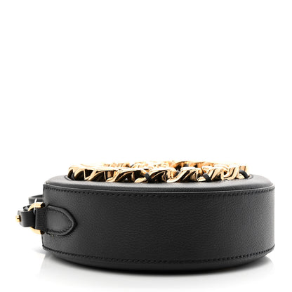 Versace Calfskin Mini La Medusa Chain Round Crossbody Bag Black 4 of 9