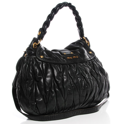 Miu Miu Nappa Matelasse Coffer Hobo Black 3 of 7