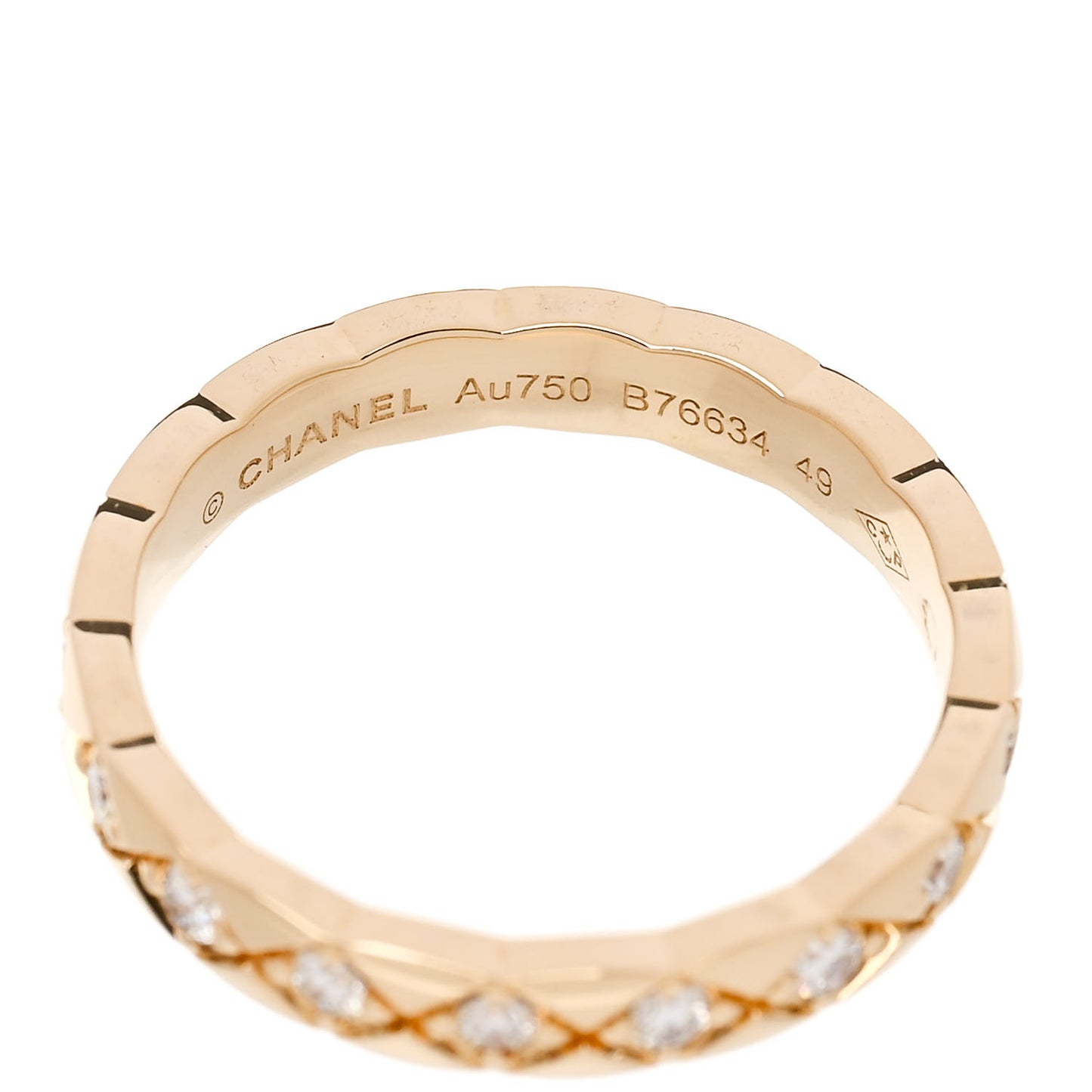 18K Yellow Gold Diamond Mini Coco Crush Ring 49 4.75