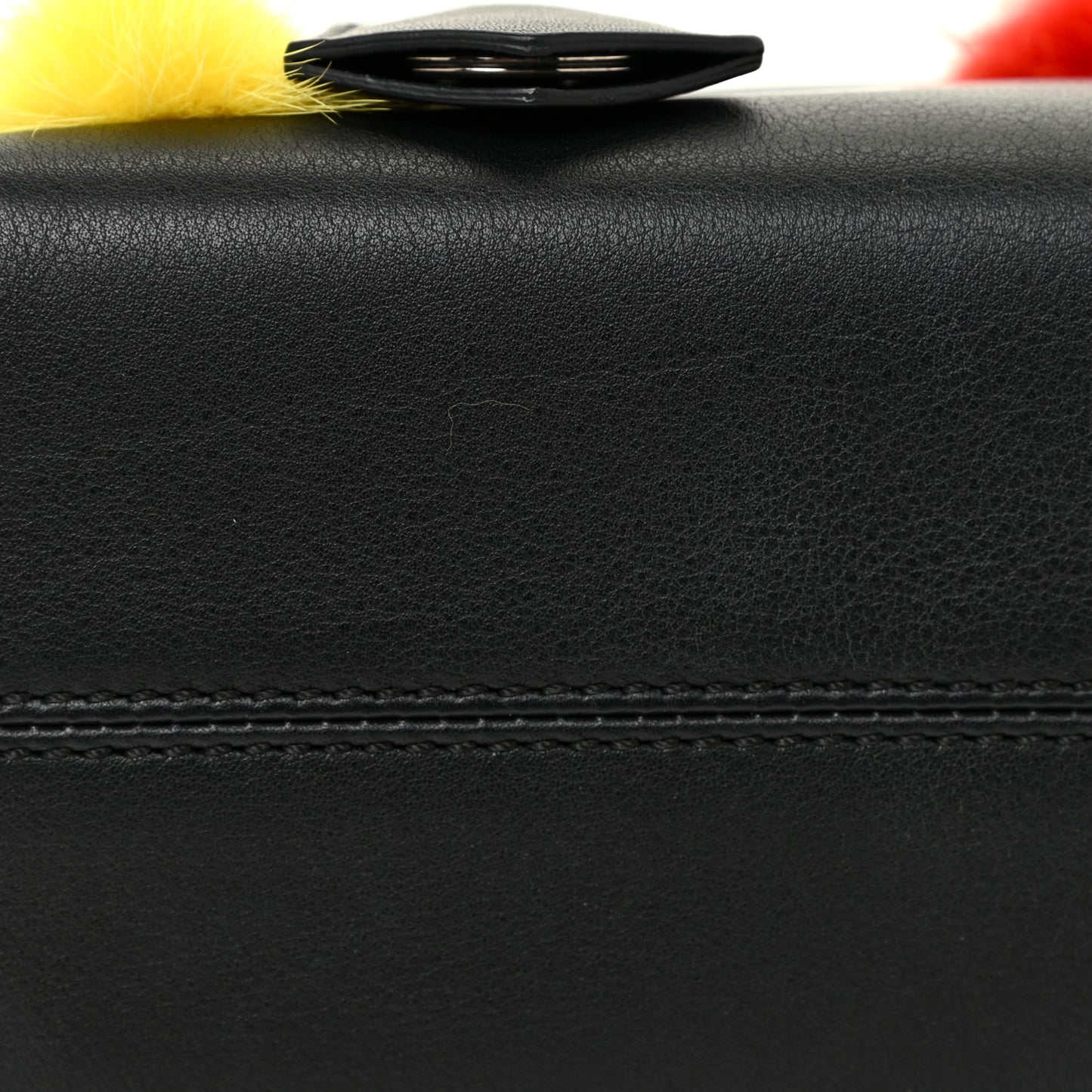 Vitello Dolce Mink Fur Pom Pom Mini By The Way Boston Bag Black Multicolor