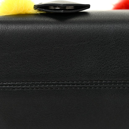 Fendi Vitello Dolce Mink Fur Pom Pom Mini By The Way Boston Bag Black Multicolor 10 of 11