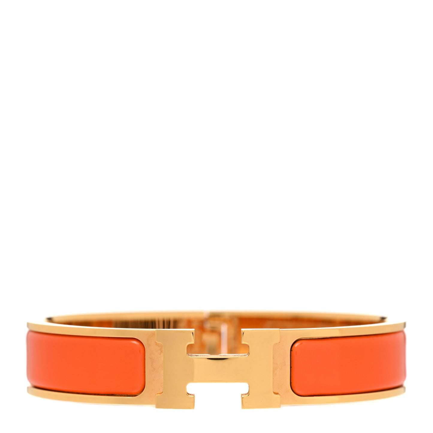 Enamel Narrow Clic Clac H Bracelet PM Orange