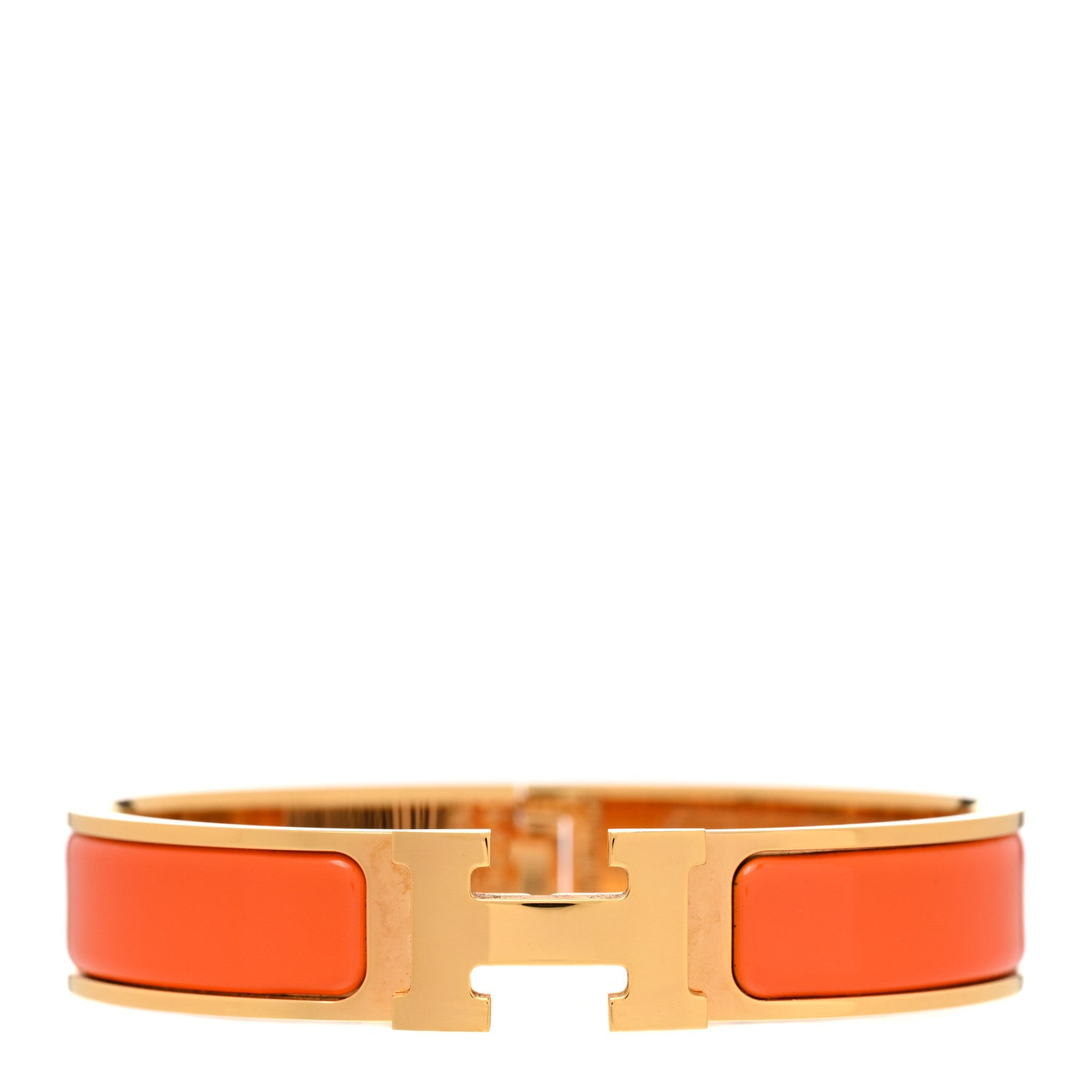 Hermes Enamel Narrow Clic Clac H Bracelet PM Orange 1 of 7