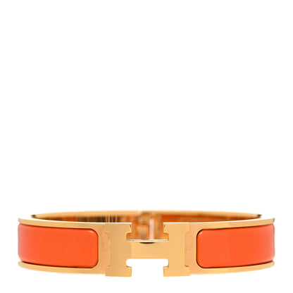 Hermes Enamel Narrow Clic Clac H Bracelet PM Orange 1 of 7