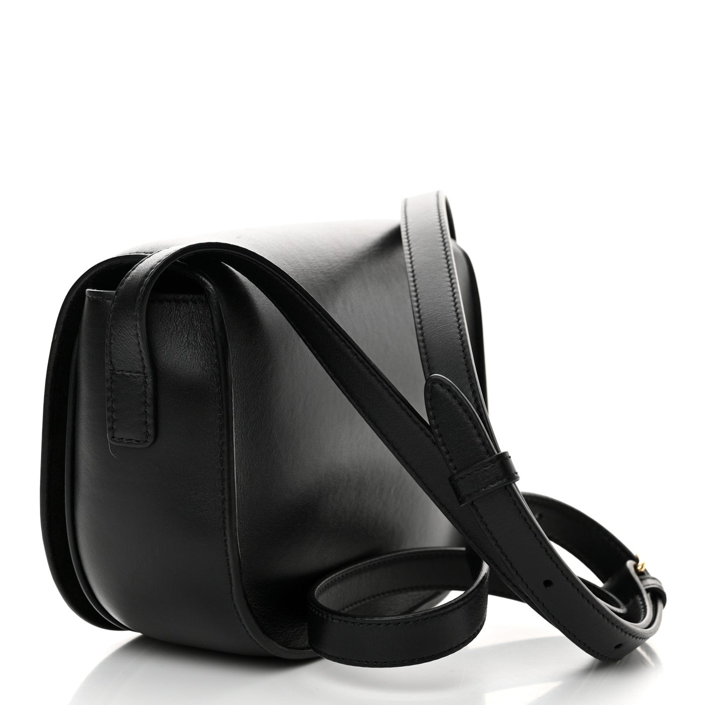 Smooth Calfskin Cuir Triomphe Folco Crossbody Bag Black