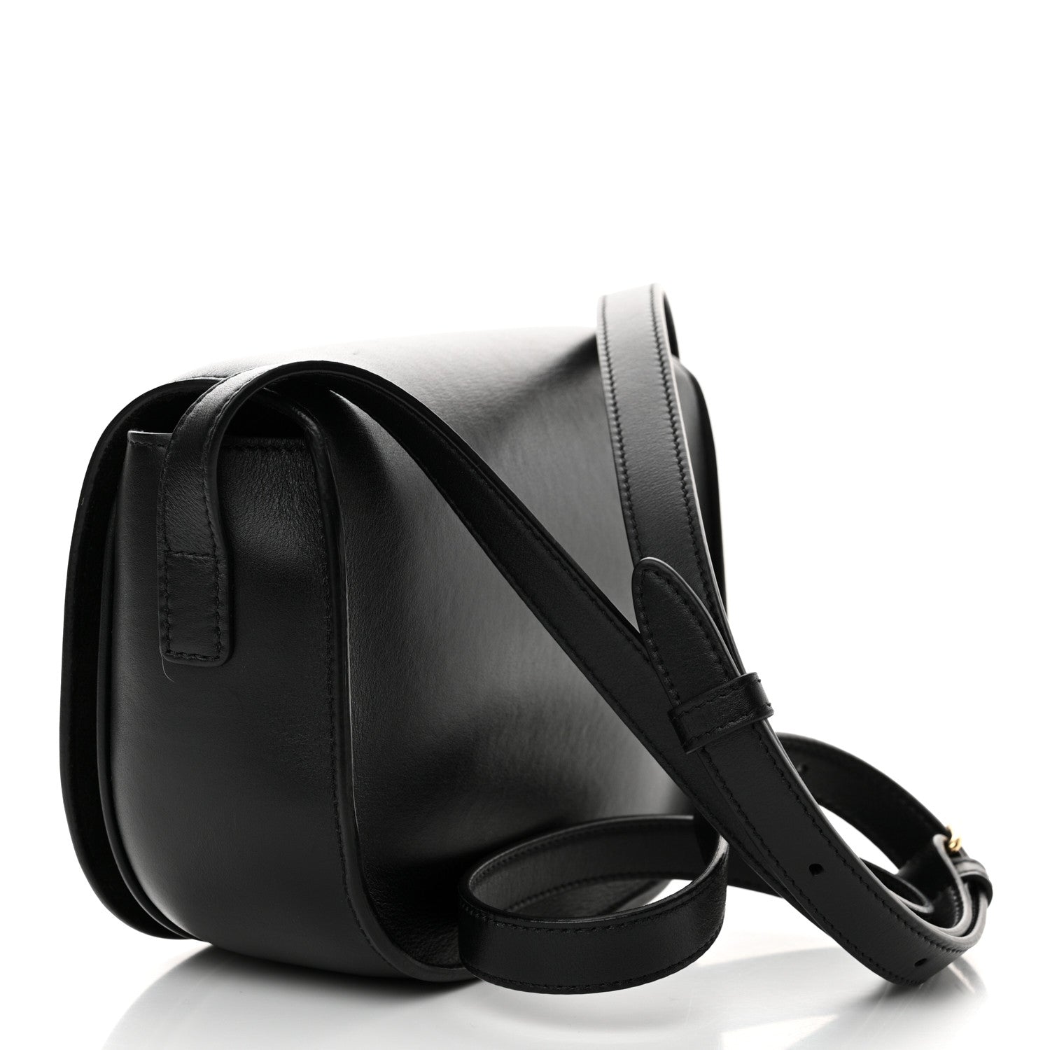 Celine Smooth Calfskin Cuir Triomphe Folco Crossbody Bag Black 3 of 12