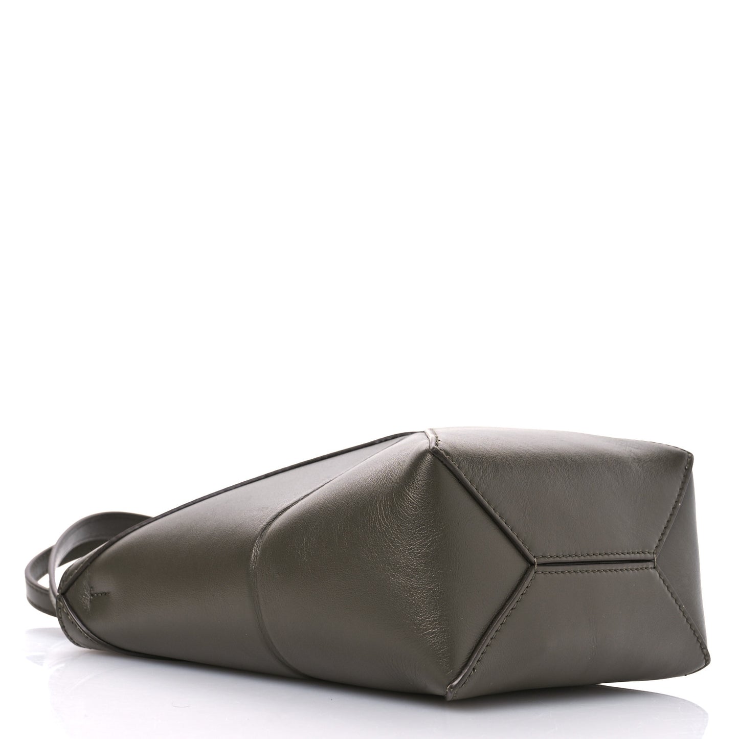 Shiny Calfskin Mini Puzzle Fold Tote Dark Khaki