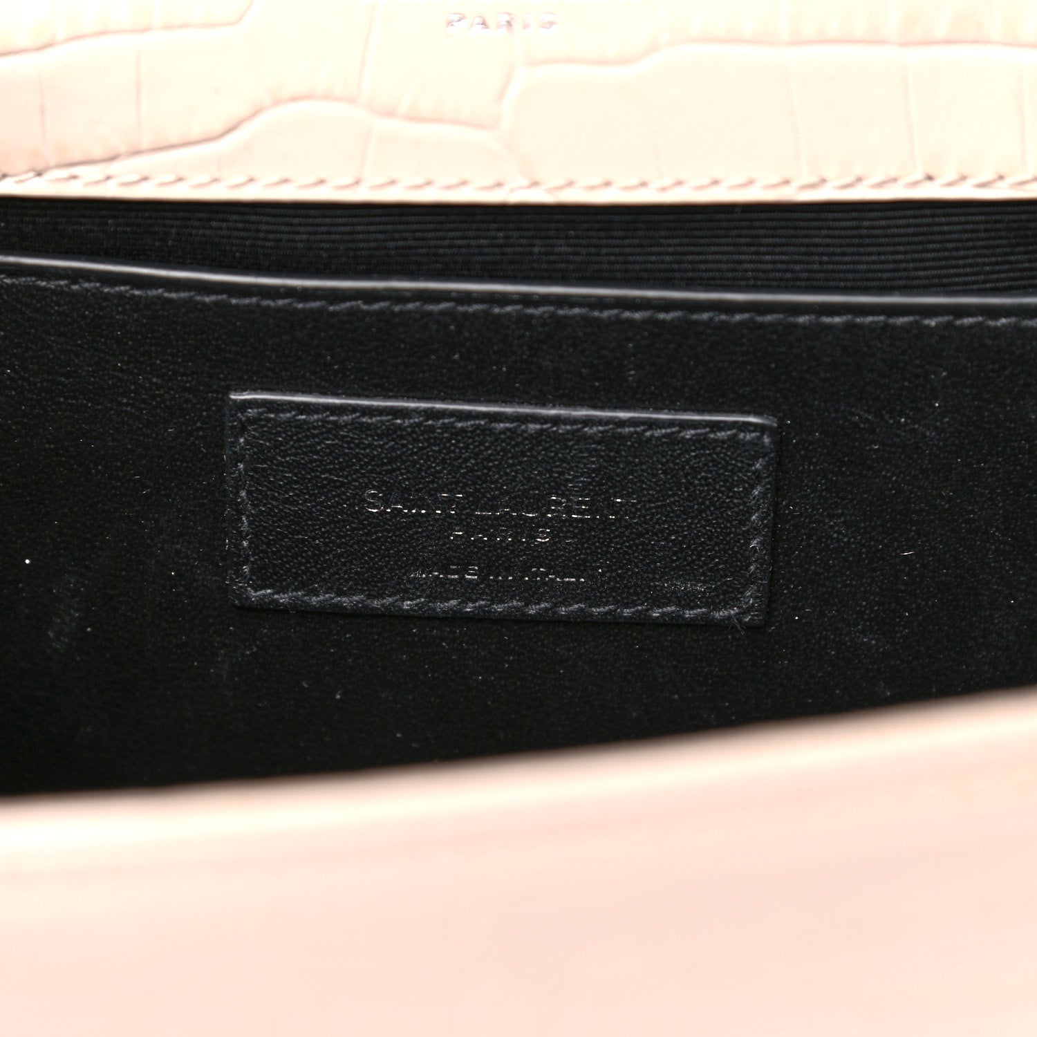 Saint Laurent Calfskin Crocodile Embossed Medium Classic Monogram Kate Tassel Satchel Powder Pink 13 of 16