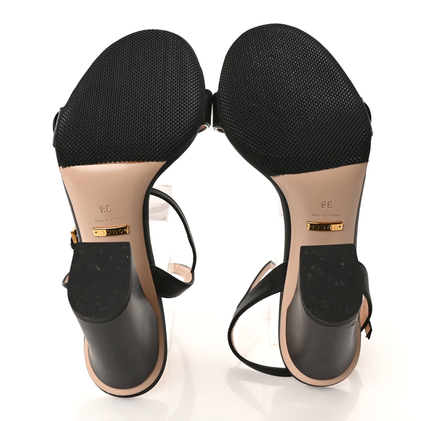 Lifford Calfskin GG Marmont Ankle Wrap 105mm Sandals 38 Black